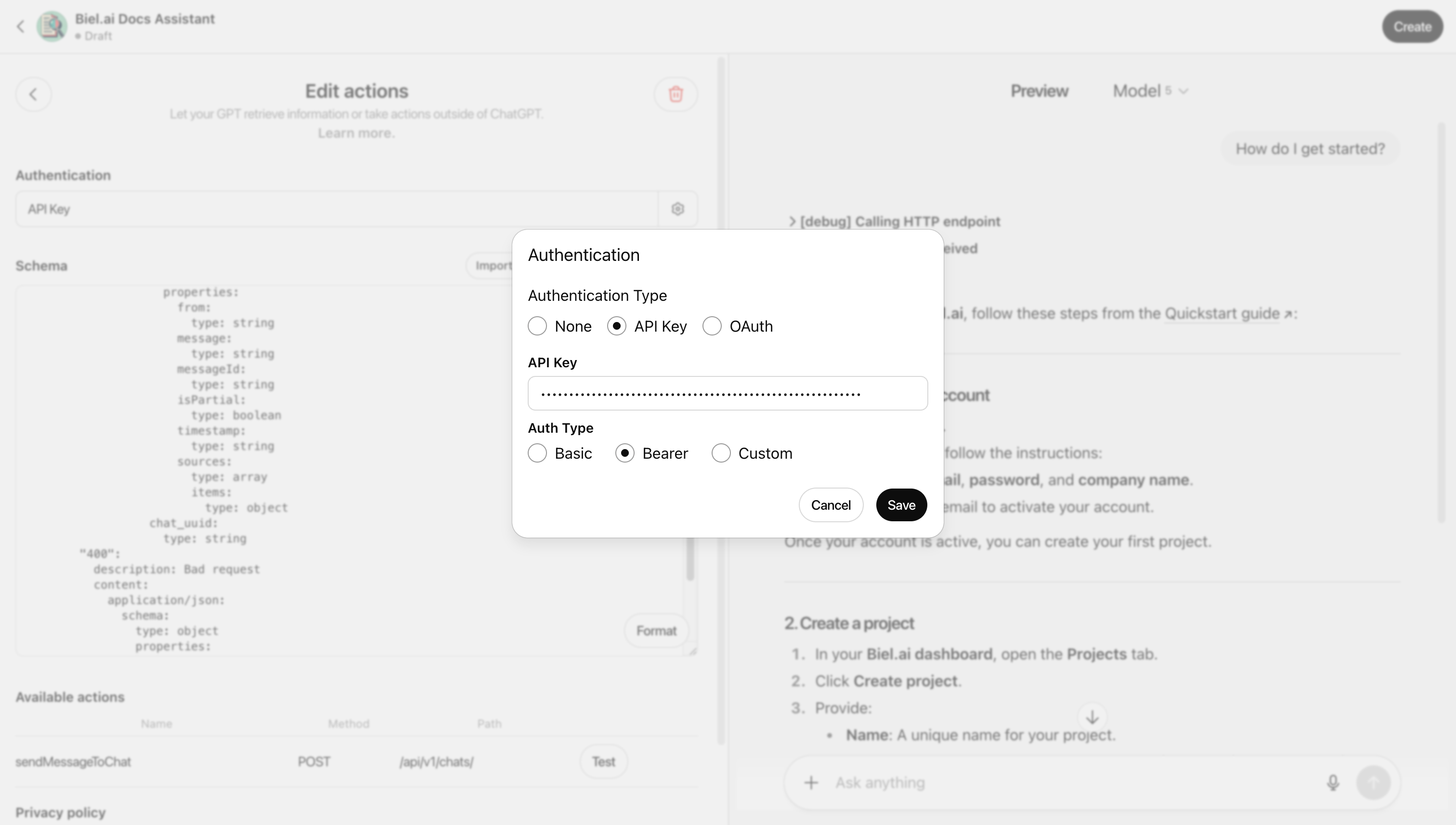 Configure authentication with API key